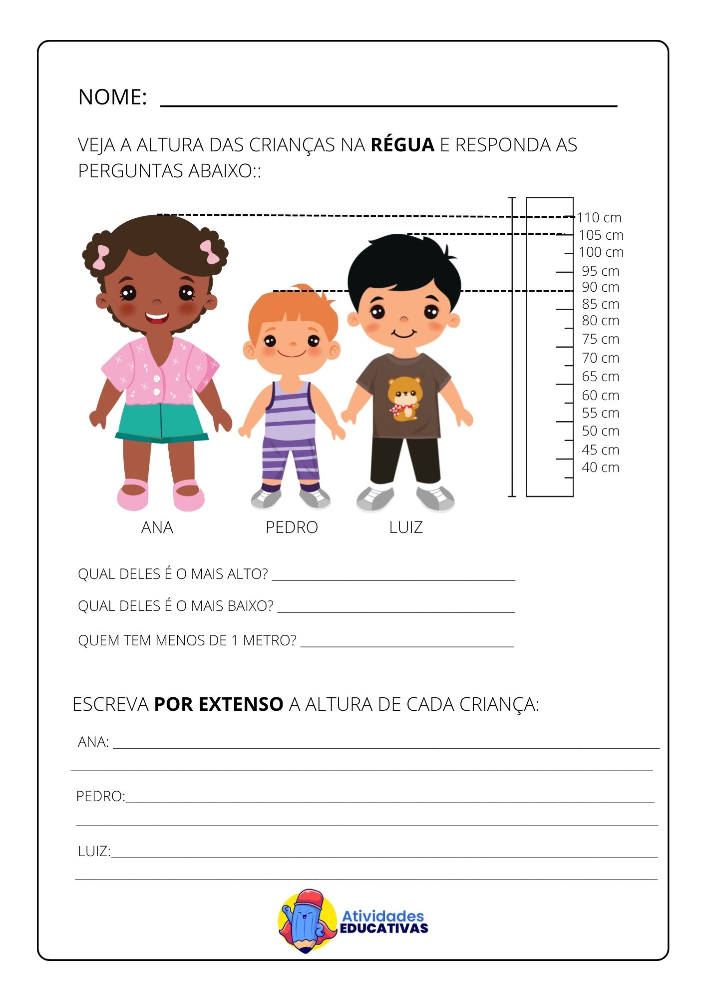 Atividades de Matemática para 2º Ano do Ensino Fundamental