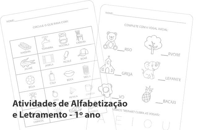 Atividade para baixar e imprimir utilizando vogais.  Atividades de  alfabetização, Atividades, Alfabetização