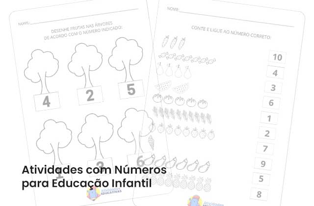 Atividade de Matemática para 1º ano – Números e quantidades