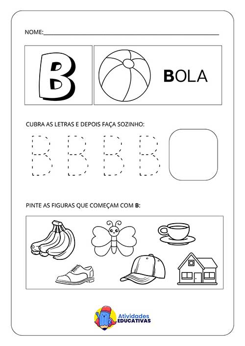 Atividades Letra B - Educação Infantil - Atividades Educativas