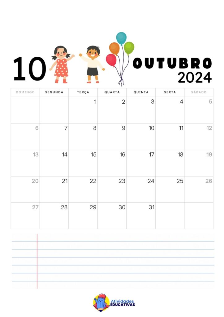 Calendário Outubro 2024