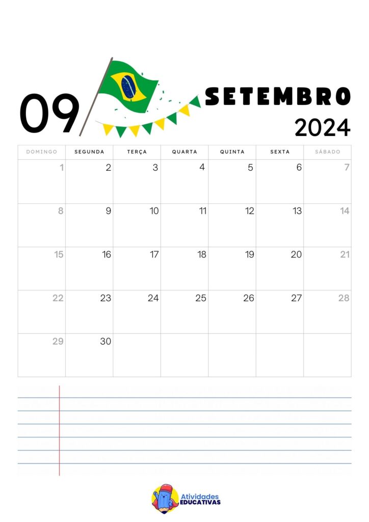 Calendário Setembro 2024