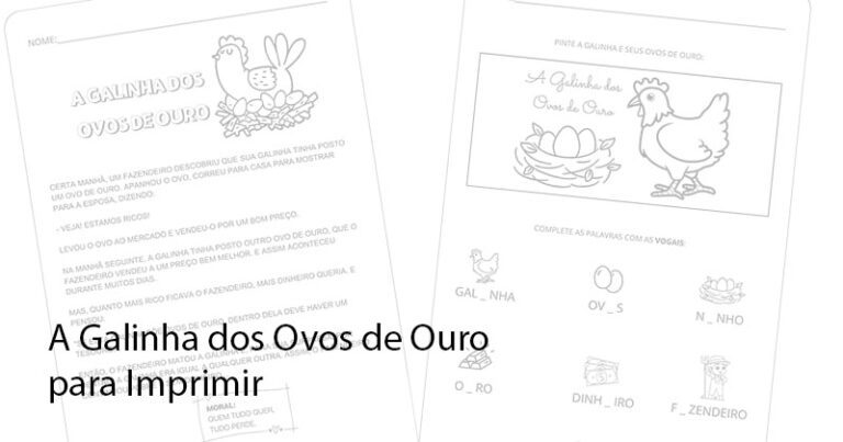 a galinha dos ovos de ouro para imprimir